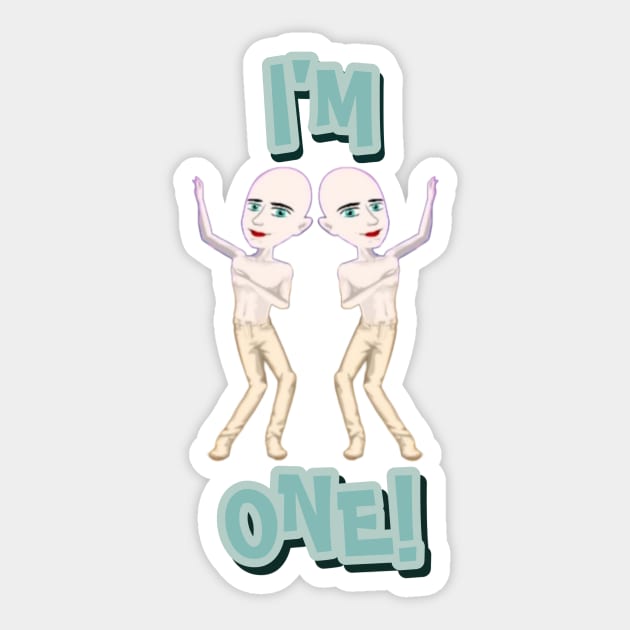 I'm one! Sinjin Drowning Quote graphic design Sticker by cebelcamaja